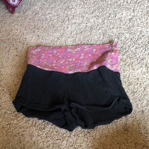 Black fold over shorts